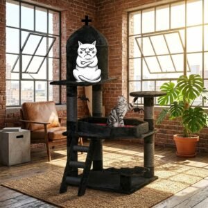 Gothic Cat Tree with Coffin Bed
