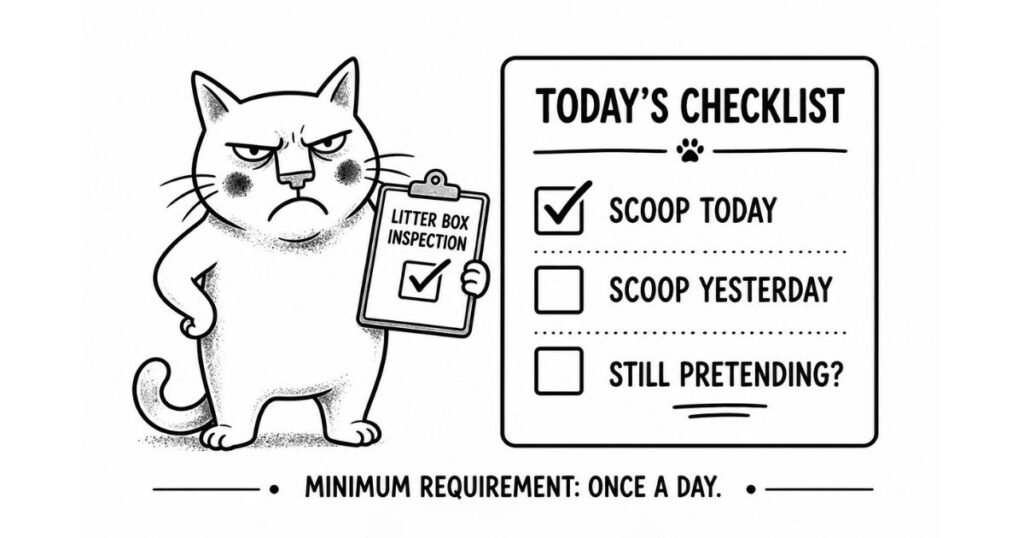 purrnando clean litter box daily
