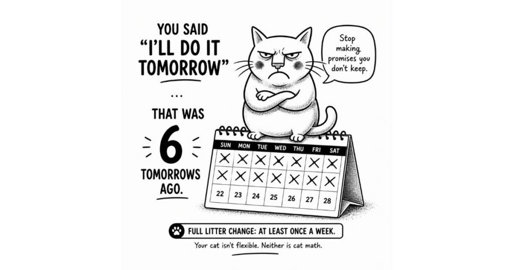 purrnando cat calendar scooping schedule