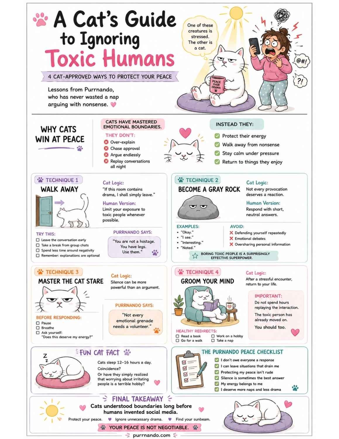 A Cat's Guide To Ignoring Toxic Humans