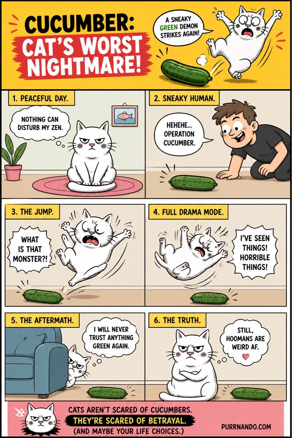 why are cats scared of cucumbers